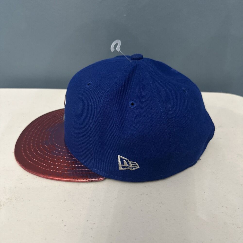 New Era 9Fifty Chicago Cubs Snapback Hat Blue Red 2018 Topps Card Design - Picture 2 of 9